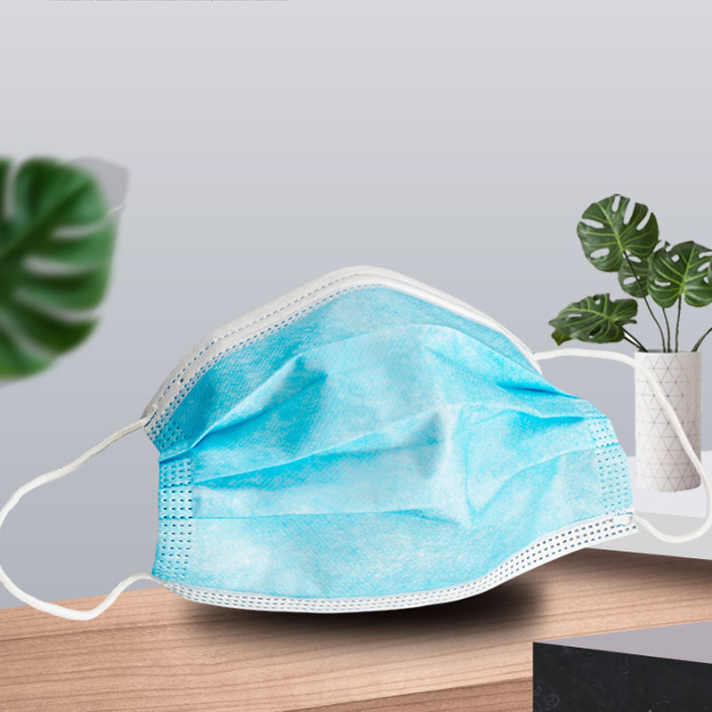 冠桦1103一次性无纺布蓝色三层口罩 300个
